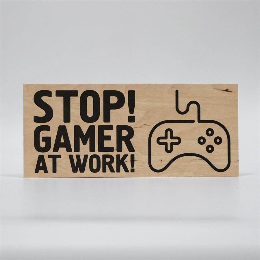 Treviso Design træskilt - Gamer at work