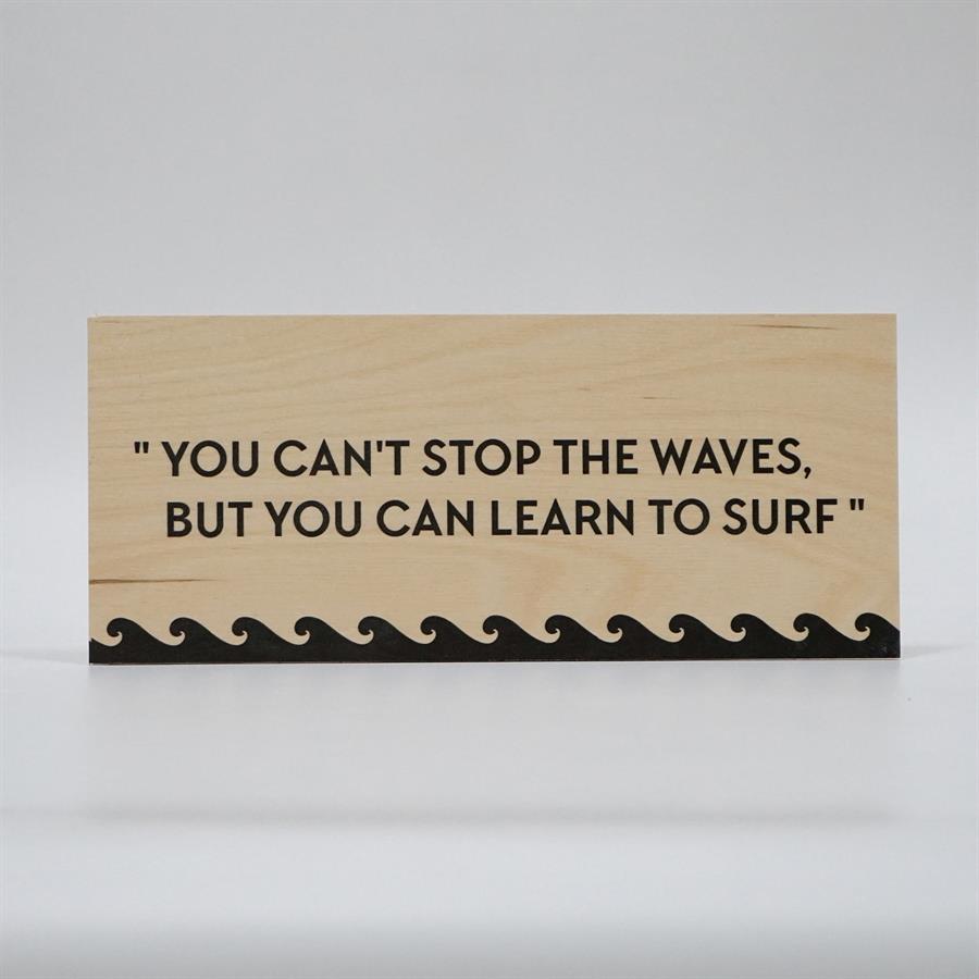Treviso Design træskilt - Learn to surf
