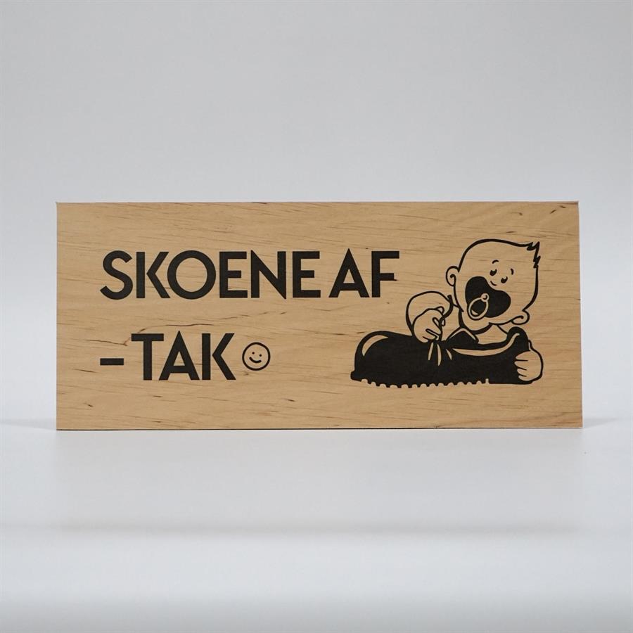 Treviso Design træskilt - Skoene af tak