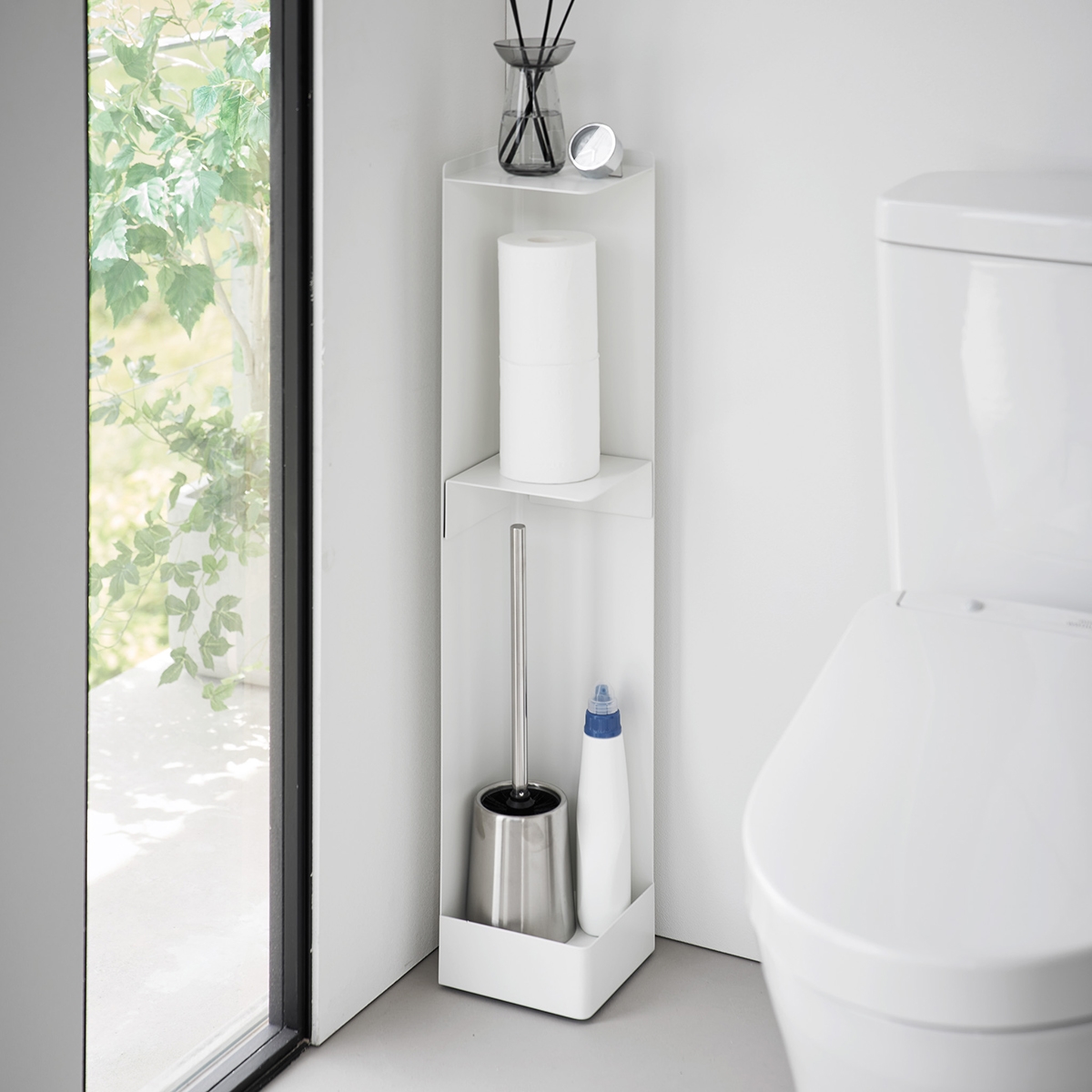Yamazaki Toilet Organizer på Hjul - HVID