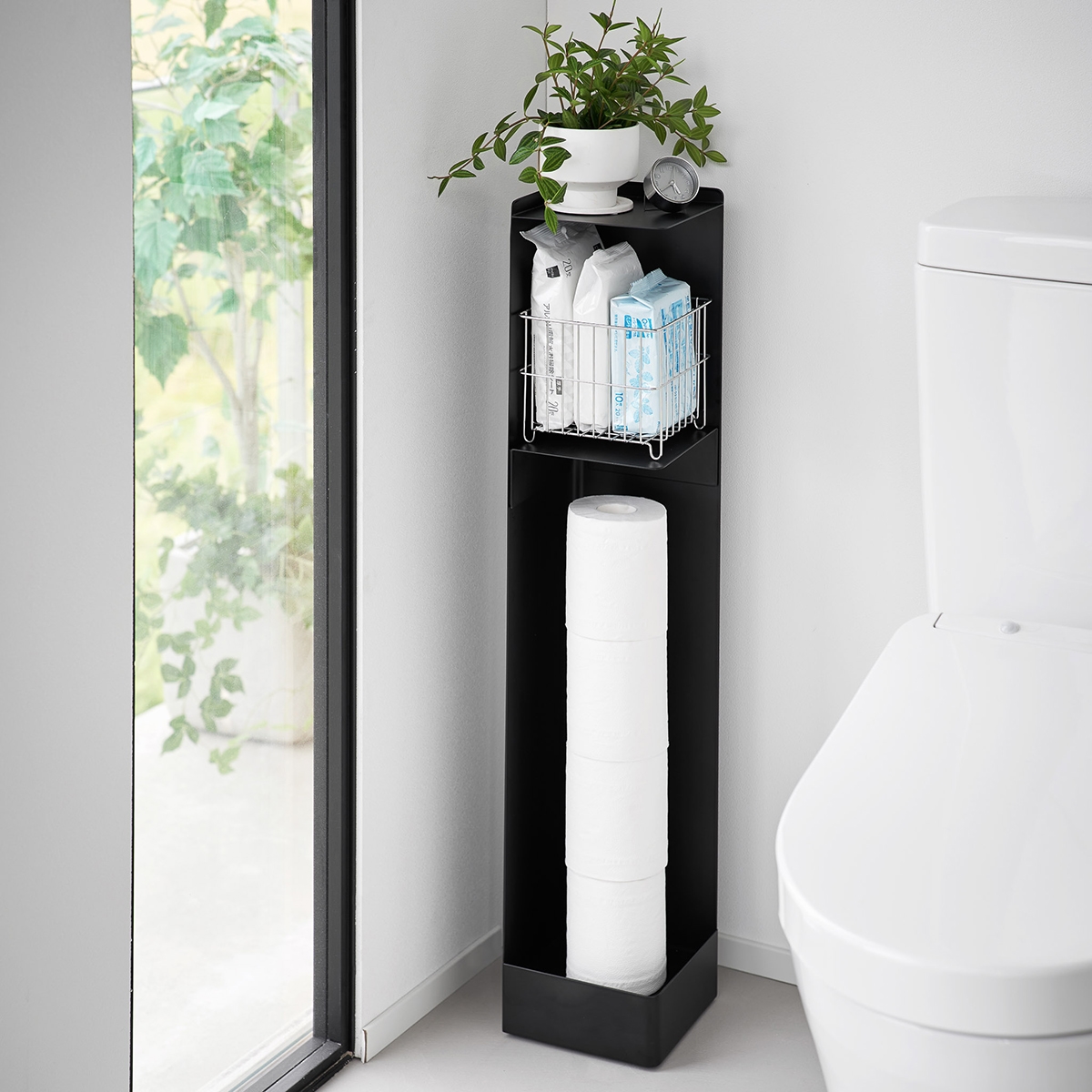 Yamazaki Toilet Organizer på Hjul - SORT