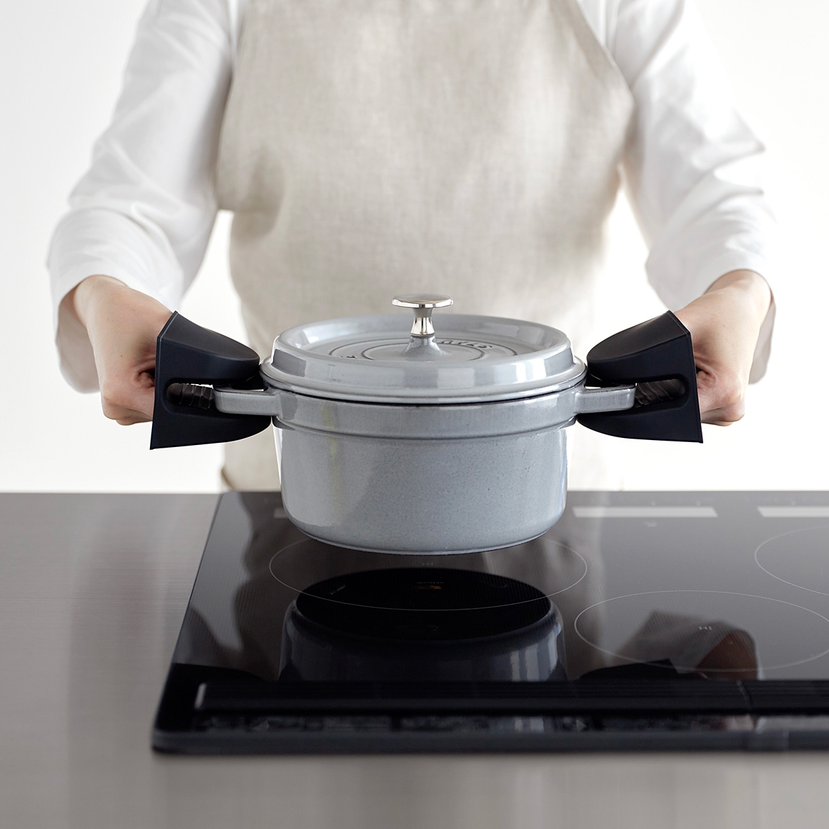 Yamazaki Magnetiske grydelapper i silikone - Sort