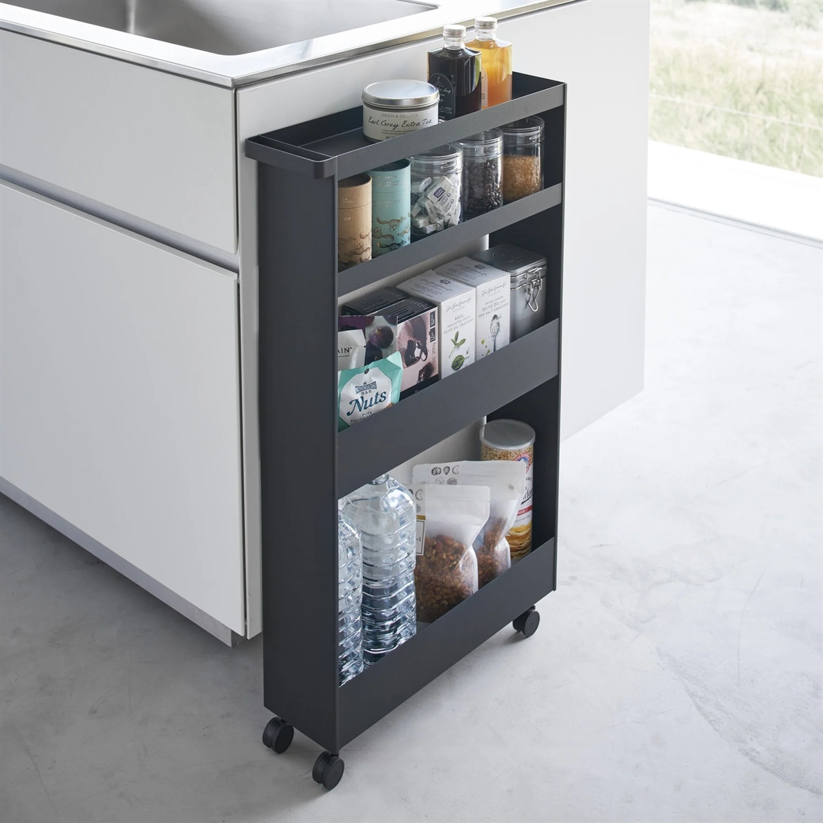 Yamazaki Tower SLIM rullevogn - Sort