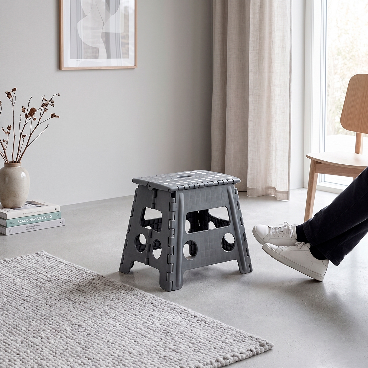 Zeller Foldeskammel i Plast, 32 cm, Antracitgrå