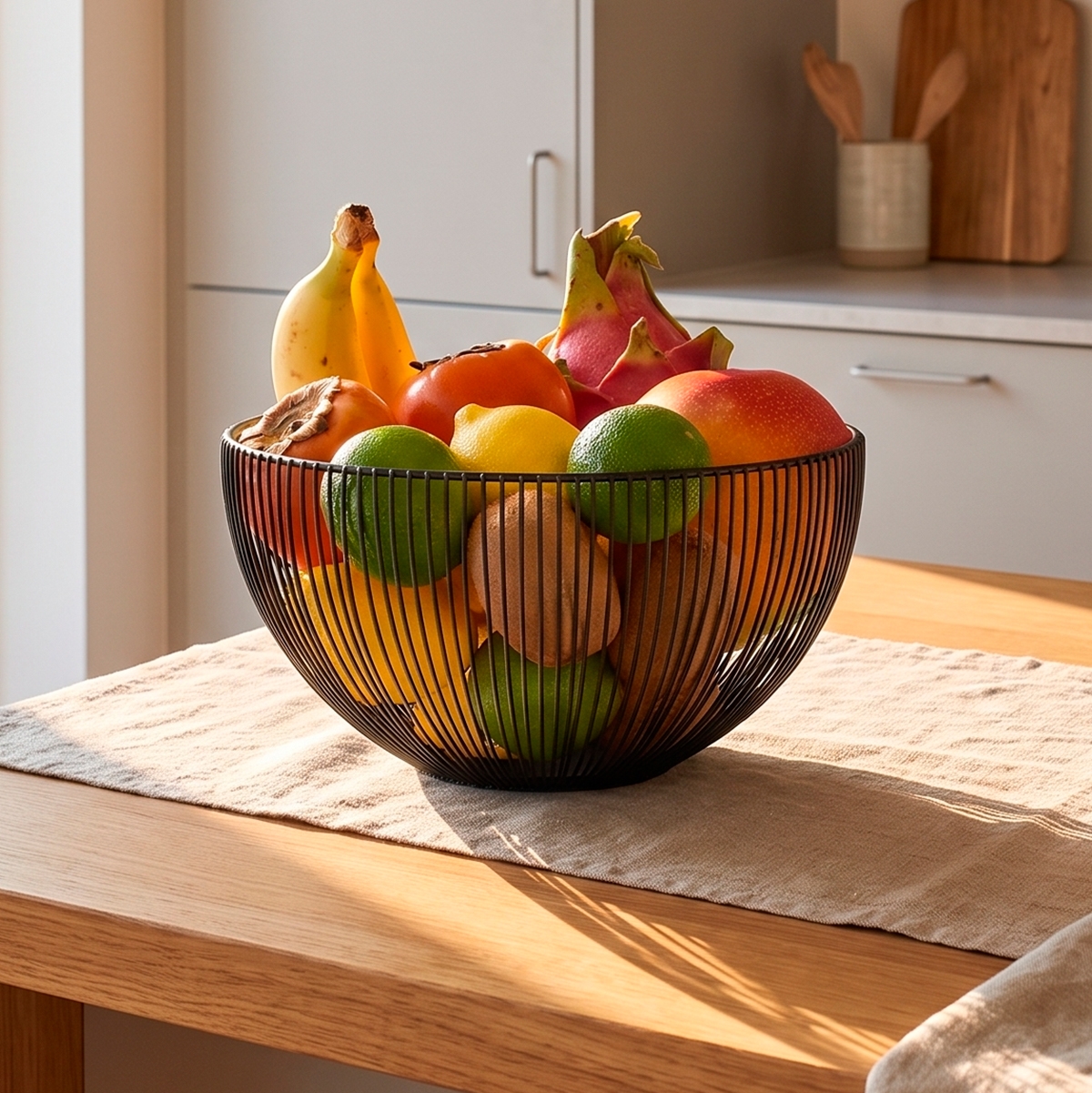 Zeller Frugtkurv i sort metal Ø25 cm