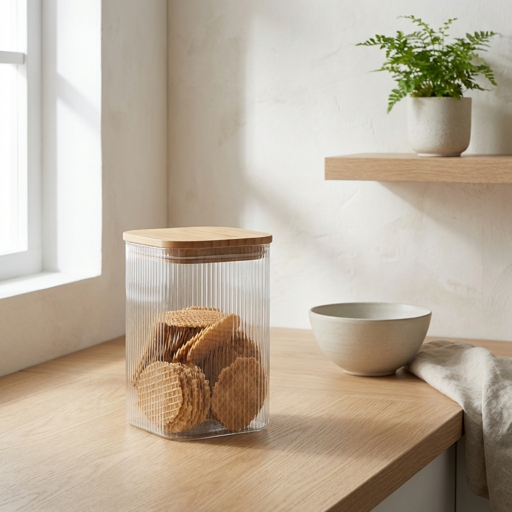 Zeller Glaskrukke med bambuslåg - 1150 ml.